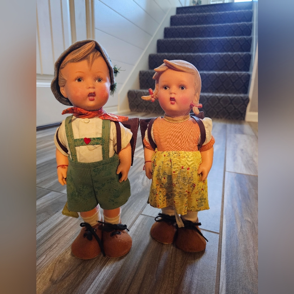 1965 Original MJ Hummel Made in Germany Rosl and Peterle Dolls